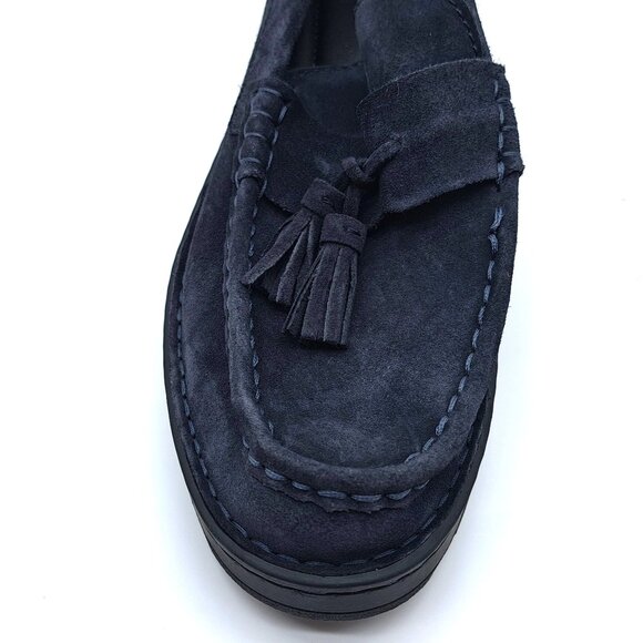 Born Women's Capri Tassel Platform Loafer Navy Suede - Size 10 - Picture 6 of 13